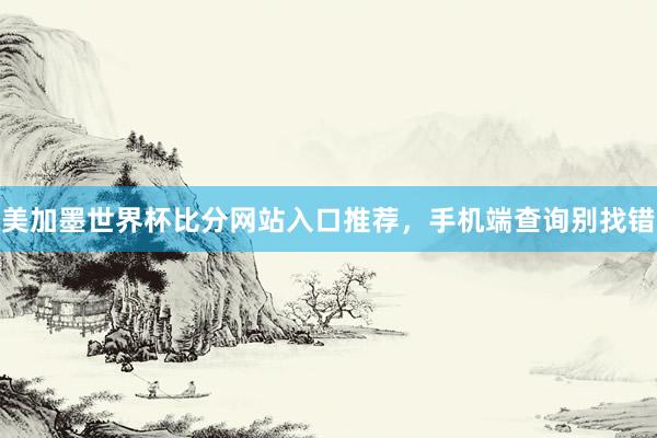 美加墨世界杯比分网站入口推荐，手机端查询别找错